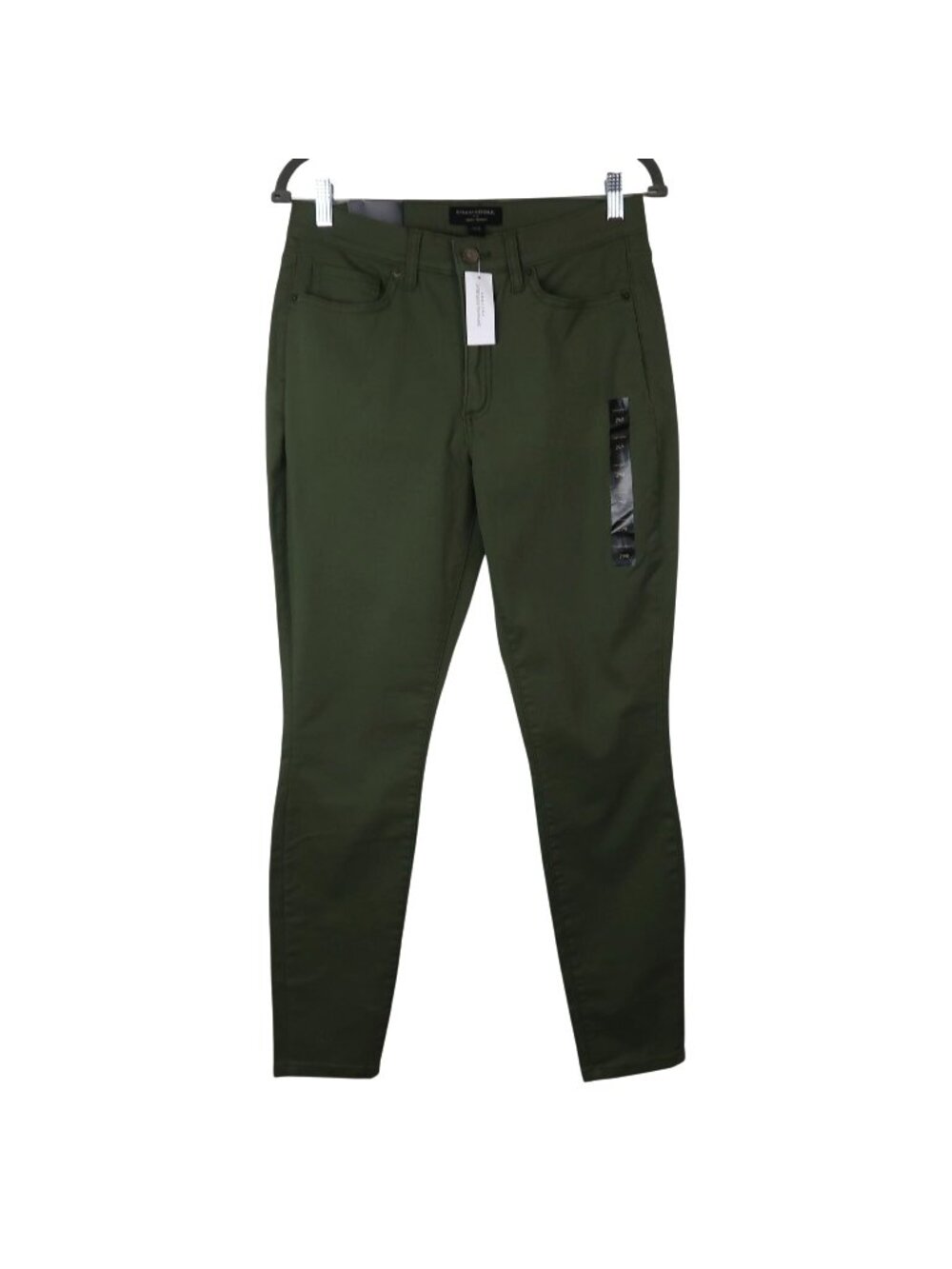 NWT Banana Republic 29 8 Curvy Skinny Pants Olive Green Washwell Mid-Rise Stretc